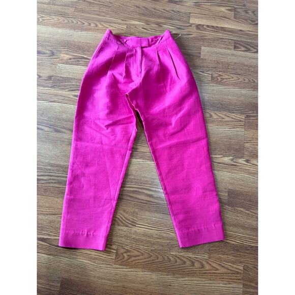Alemais BLAIRE COTTON & SILK PANTS IN FUCHSIA size 4 / small - Picture 8 of 14
